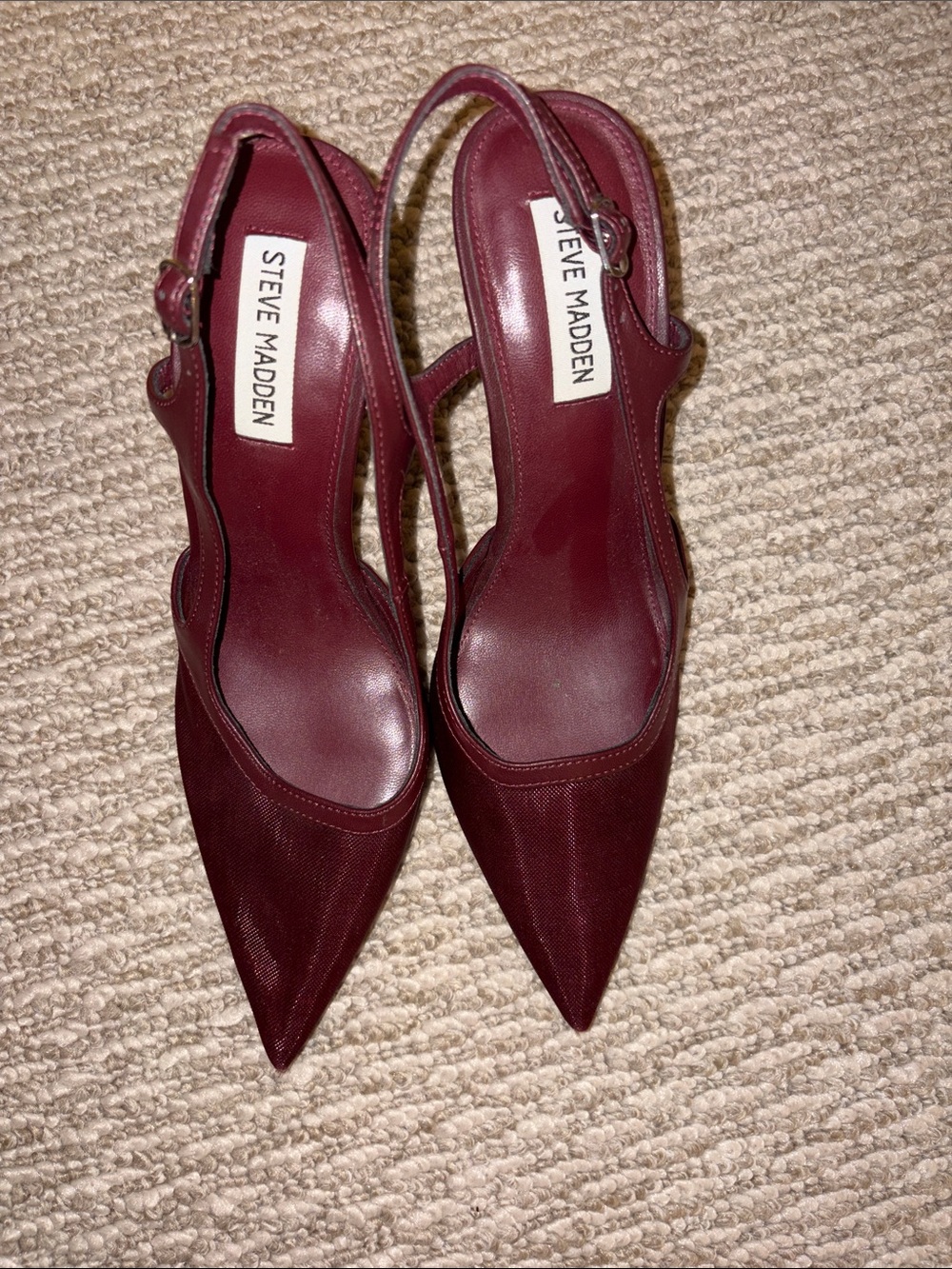 Steve Madden Burgundy Pointed Slingback Pumps